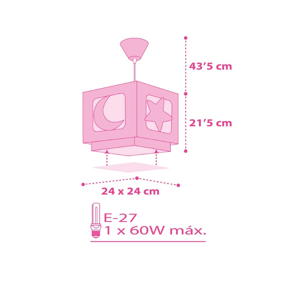 Kinderkamer hanglamp Moonlight roze Dalber 8420406800455