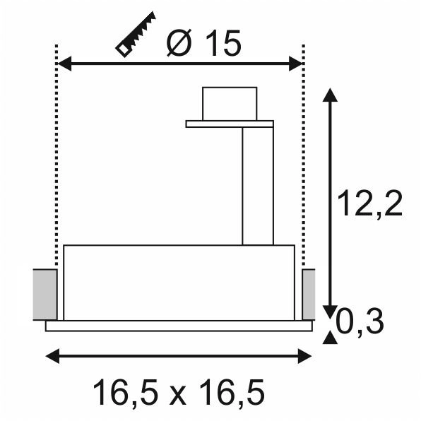 Inbouwspot New Tria ES111 Square zwart met bladveren SLV 4024163150354
