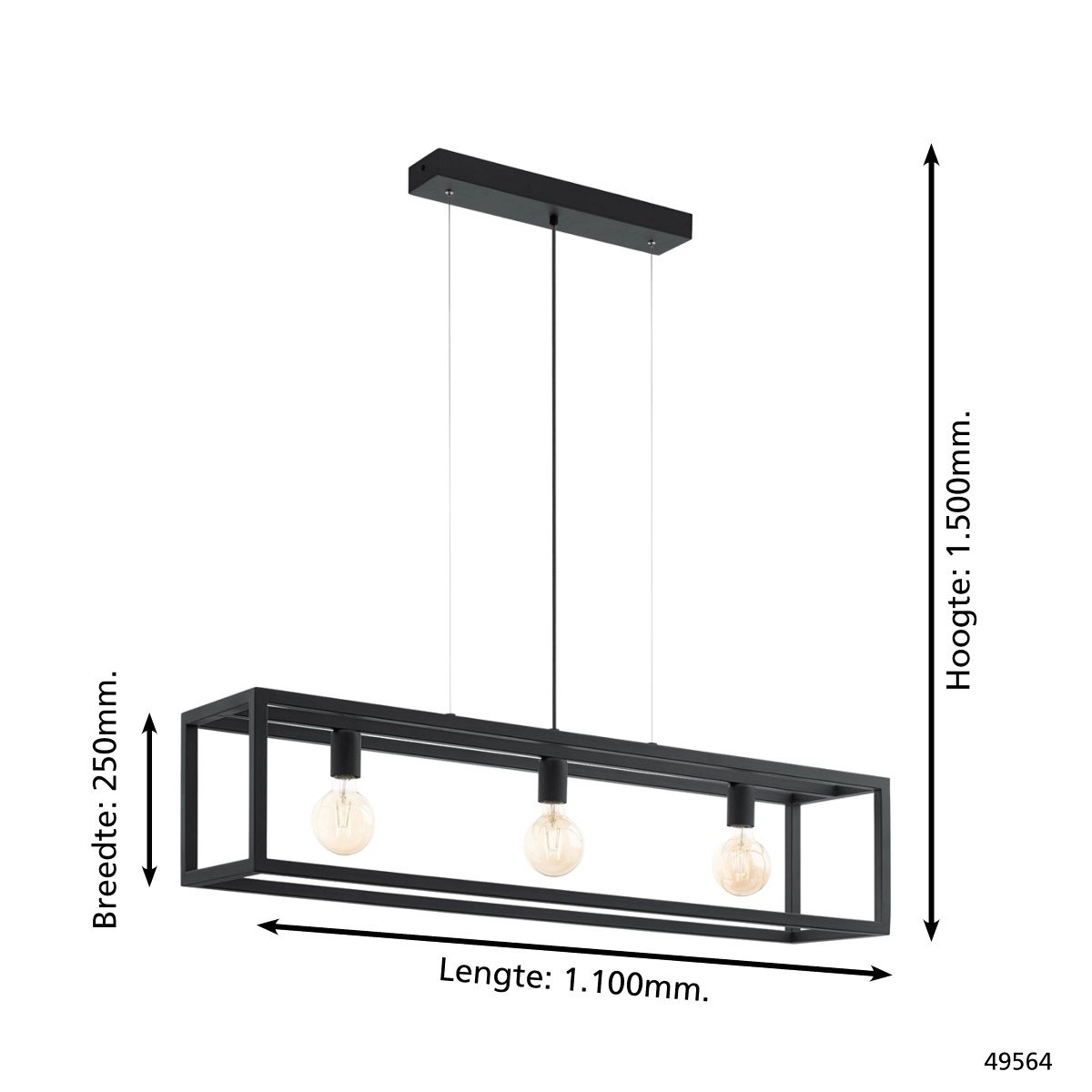 Landelijke hanglamp Elswick Eglo 9002759495640