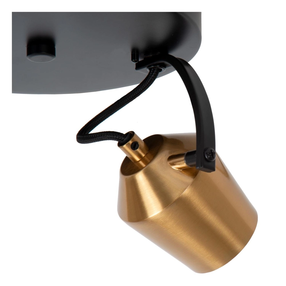 2-lichts plafondlamp Emile zwart met goud Lucide 5411212510082