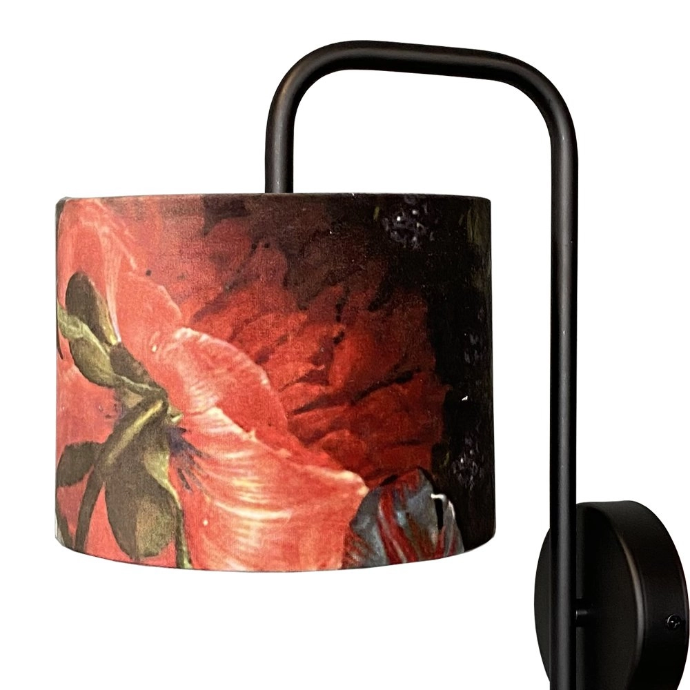 Zwarte wandlamp Venus met Flower lampenkap Masterlight 8718121251257