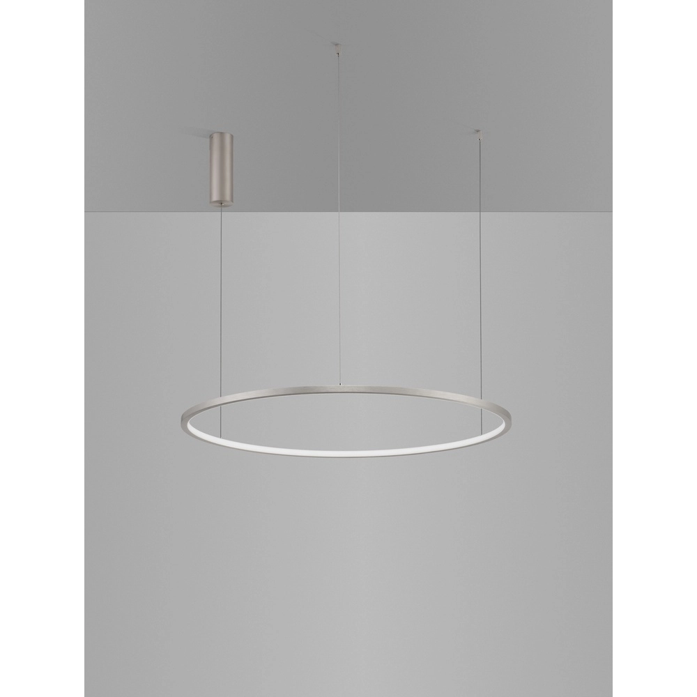Ronde hanglamp Tarquin zilvergrijs Ø 80cm Lyora 5212017438324