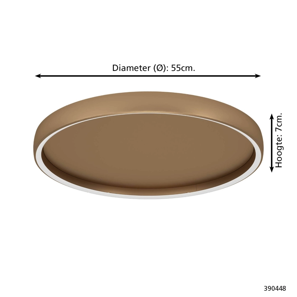 Plafondlamp Trabuco zwart met bruin Ø 55cm Stars of Light 9008606359936