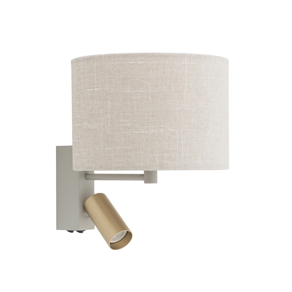Crème wandlamp Santana met schemerlampkap