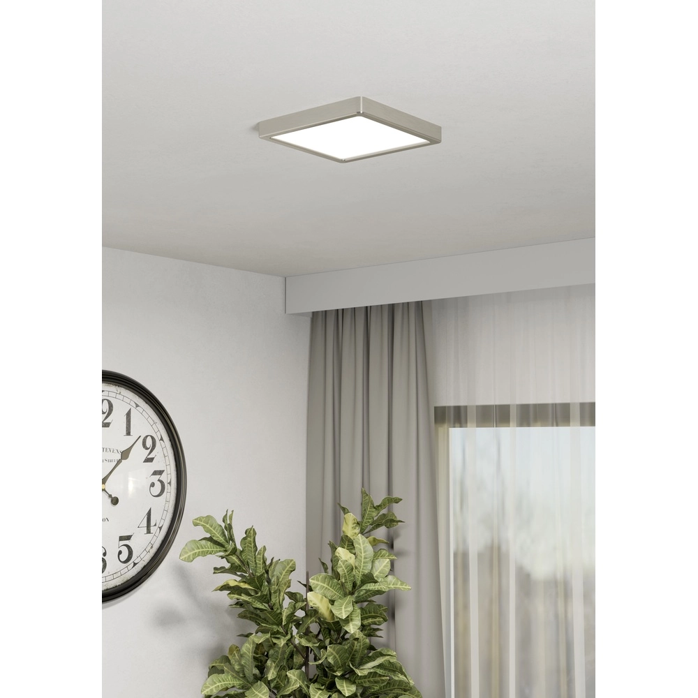Led plafonnière Fueva 6 vierkant - rvs - 22x22cm Eglo 9008606330270