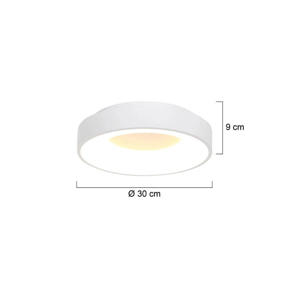 Witte plafondlamp met led Ringlede Ø 30cm Steinhauer 8712746135763