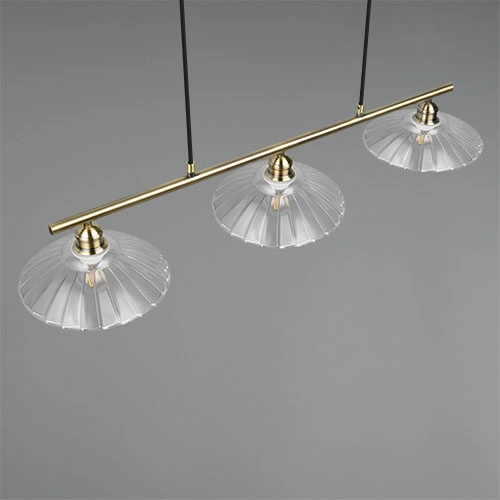 Klassieke hanglamp Eluna 3-lichts oud messing Trio 4017807682526