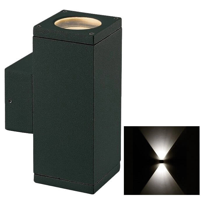 Vierkante up & downlighter Finmotion zwart Vierkante up & downlighter Finmotion zwart