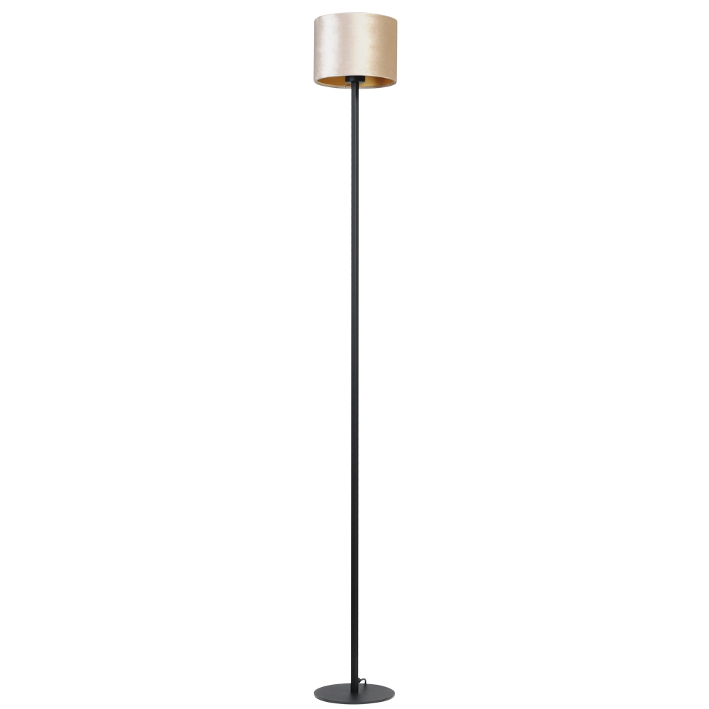Zwarte vloerlamp Venus 175cm met zandkleurige lampenkap Zwarte vloerlamp Venus 175cm met zandkleurige lampenkap