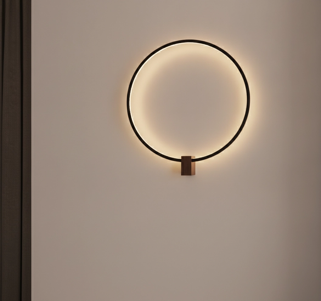 Ronde wandlamp Cercio zwart