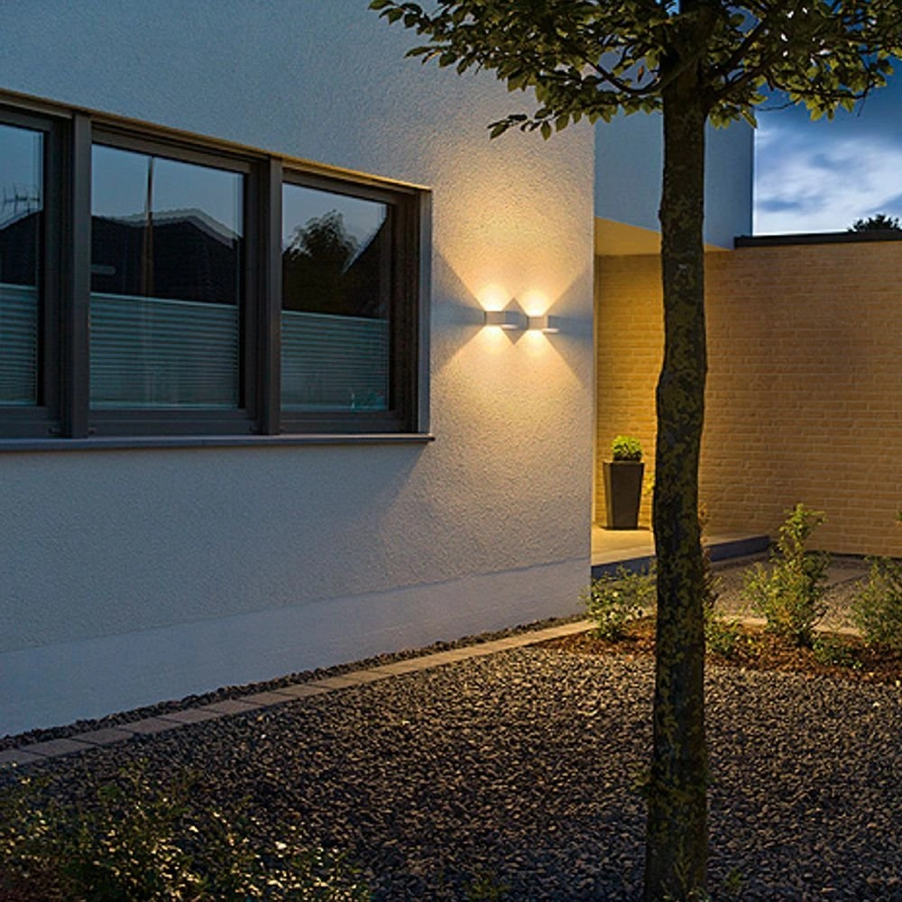 Hoekige buitenlamp Logs Wall Up - Down wit SLV 4024163131339