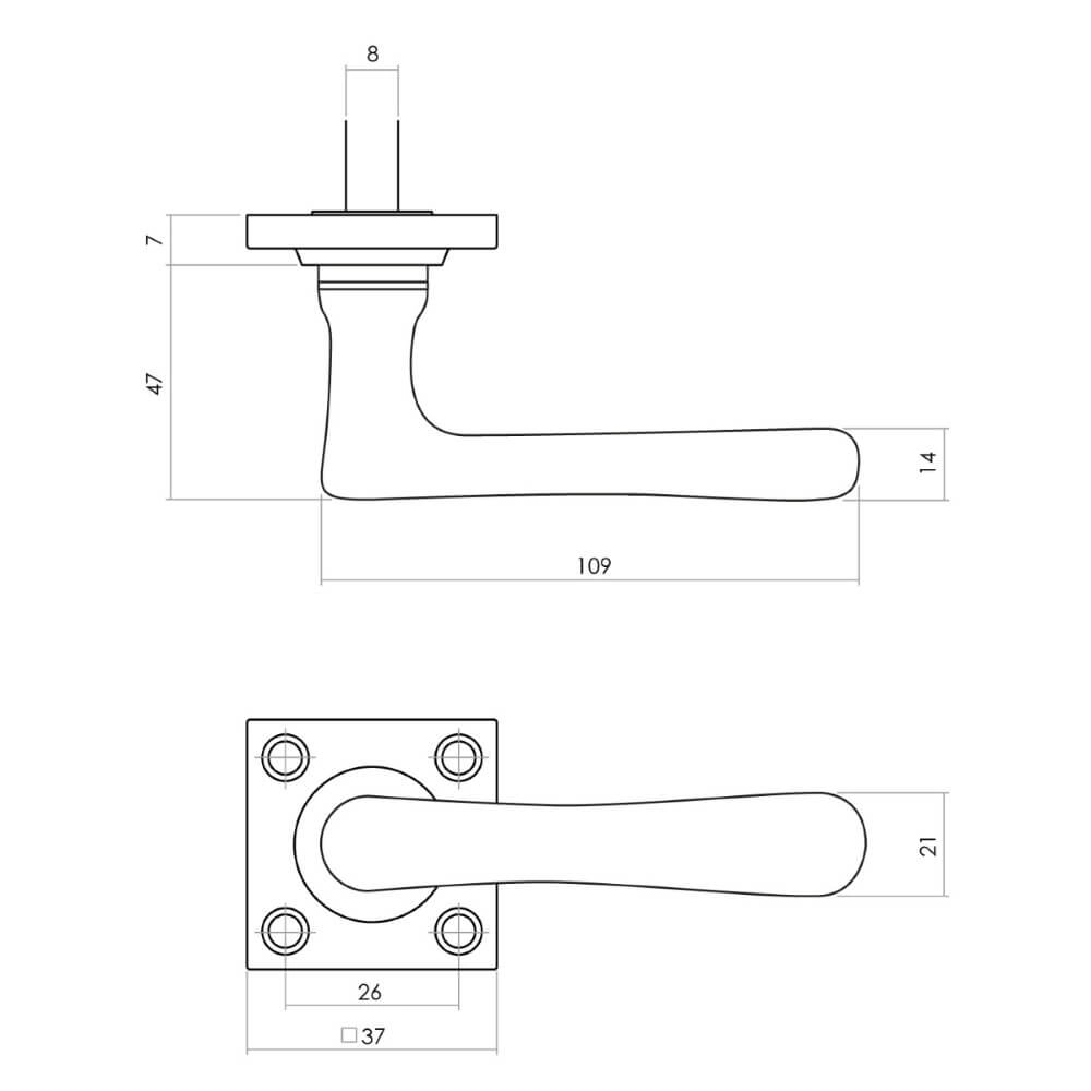 Deurklink Trento messing getrommeld Intersteel 8714186485828
