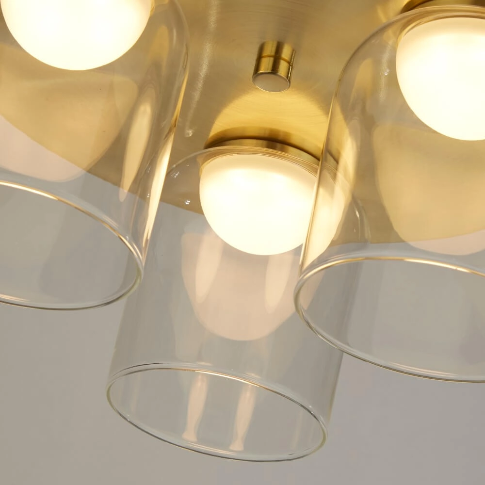 Badkamer plafondlamp Highball messing Searchlight 5053423267623