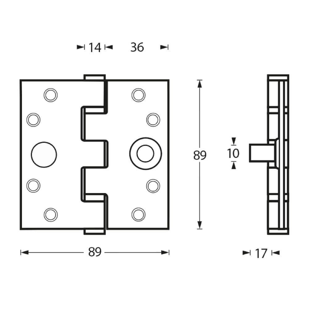 Kogellagerscharnier Rotura recht RVS tot 80kg Intersteel 8714186112670