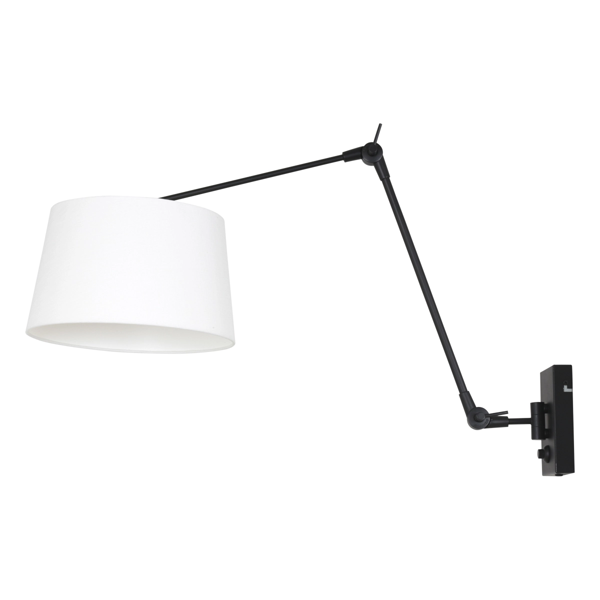 Verstelbare wand schemerlamp Prestige Chic 50cm linnen wit met zwart Steinhauer 8712746146578