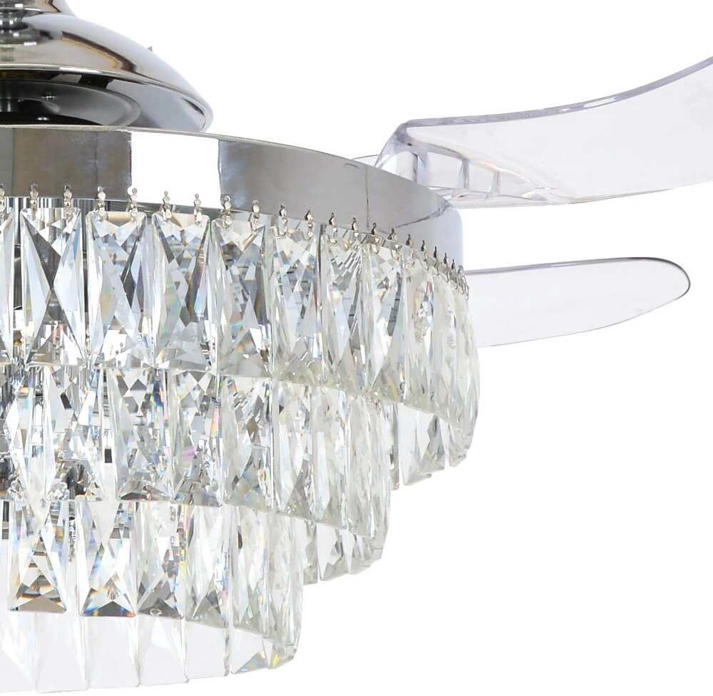 Chrome plafondventilator met kristal Fanway Veil Ø 122cm Beacon 9333509143987