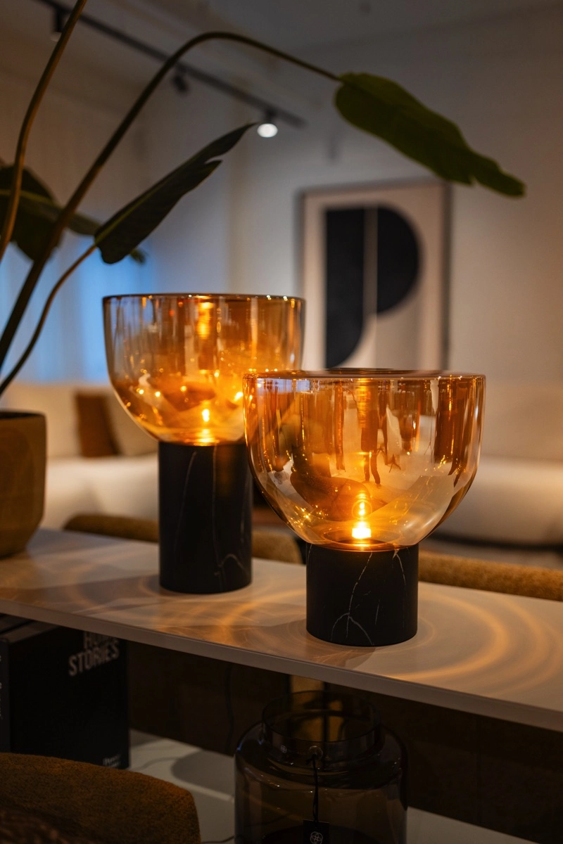 Glazen tafellamp Lana 45cm - marmerlook ETH 8720195311157