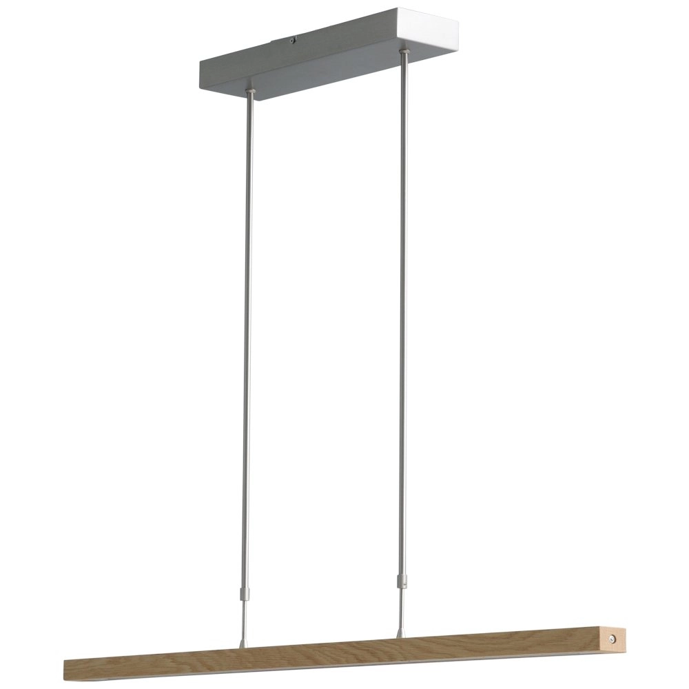 Hanglamp Oak nikkel met hout 104cm