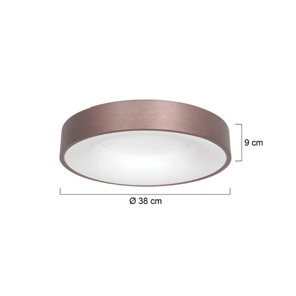 Bronzen led plafonnière Ringlede Ø 38cm Steinhauer 8712746167405