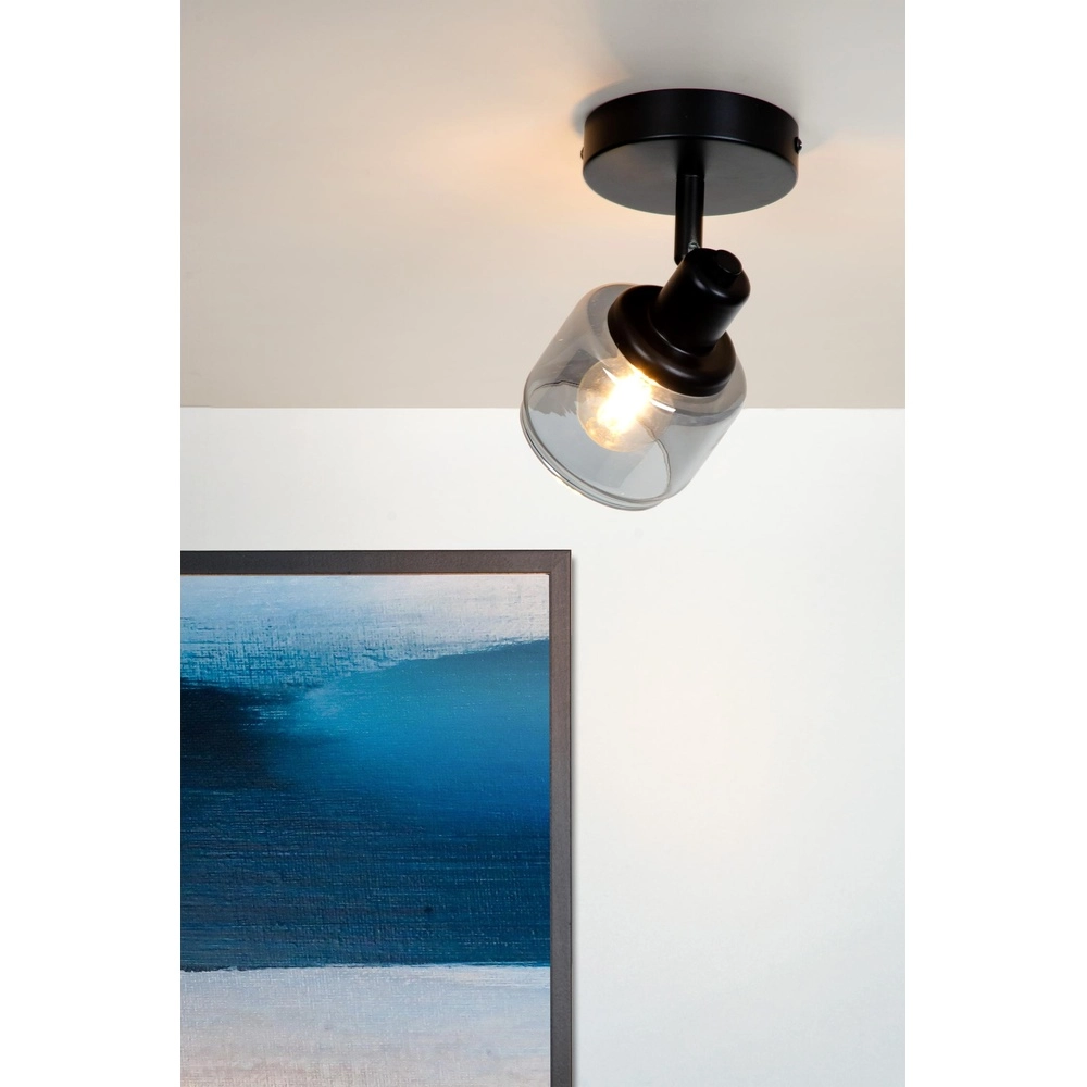 Plafondlamp Bjorn enkel zwart Lucide 5411212771216