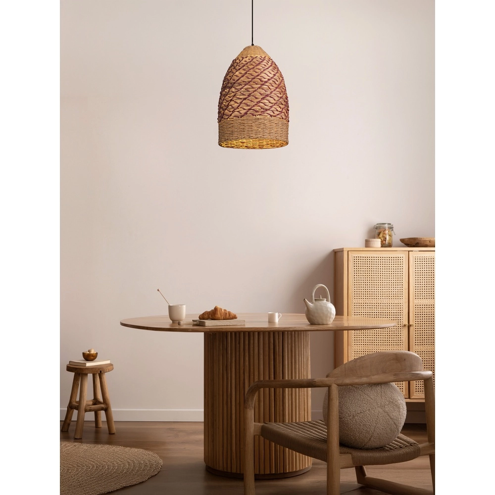 Pendant lamp Mapi Ø 37cm red with brown Lyora 5212017477323
