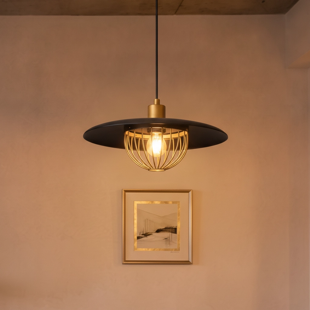 Hanglamp Fox zwart met goud