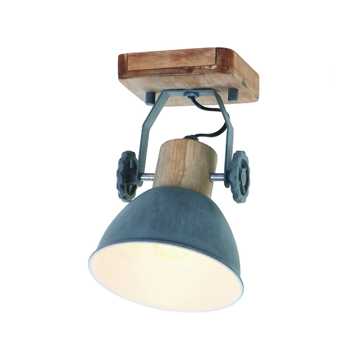 Opbouwspot Gearwood vintage grijsblauw met houtbruin Opbouwspot Gearwood vintage grijsblauw met houtbruin