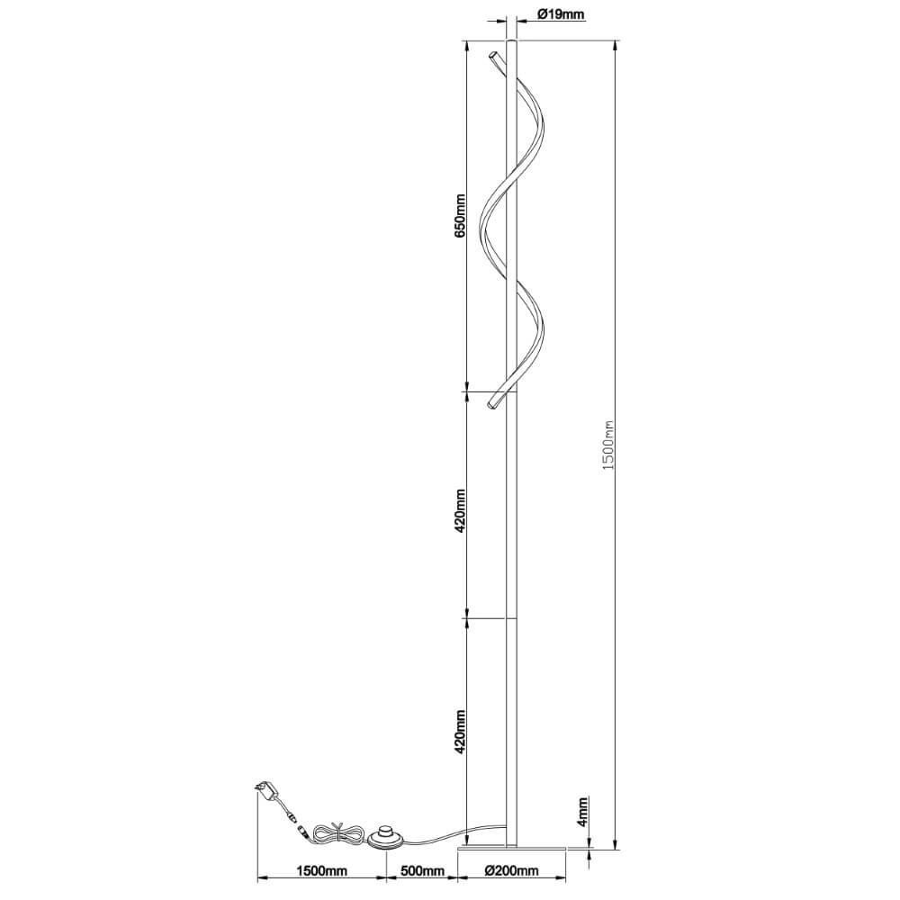 Design vloerlamp Eunice zwart Brilliant 4004353425516