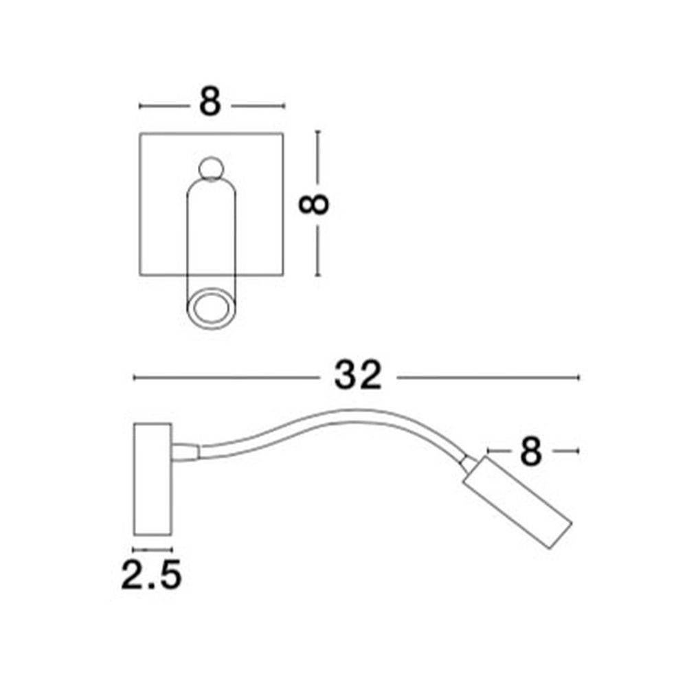 Bedlampje Madison chroom Lyora 5212017410979