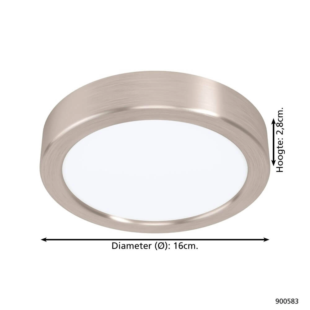 RVS plafonnière Fueva 5 Ø 16cm Eglo 9008606244836