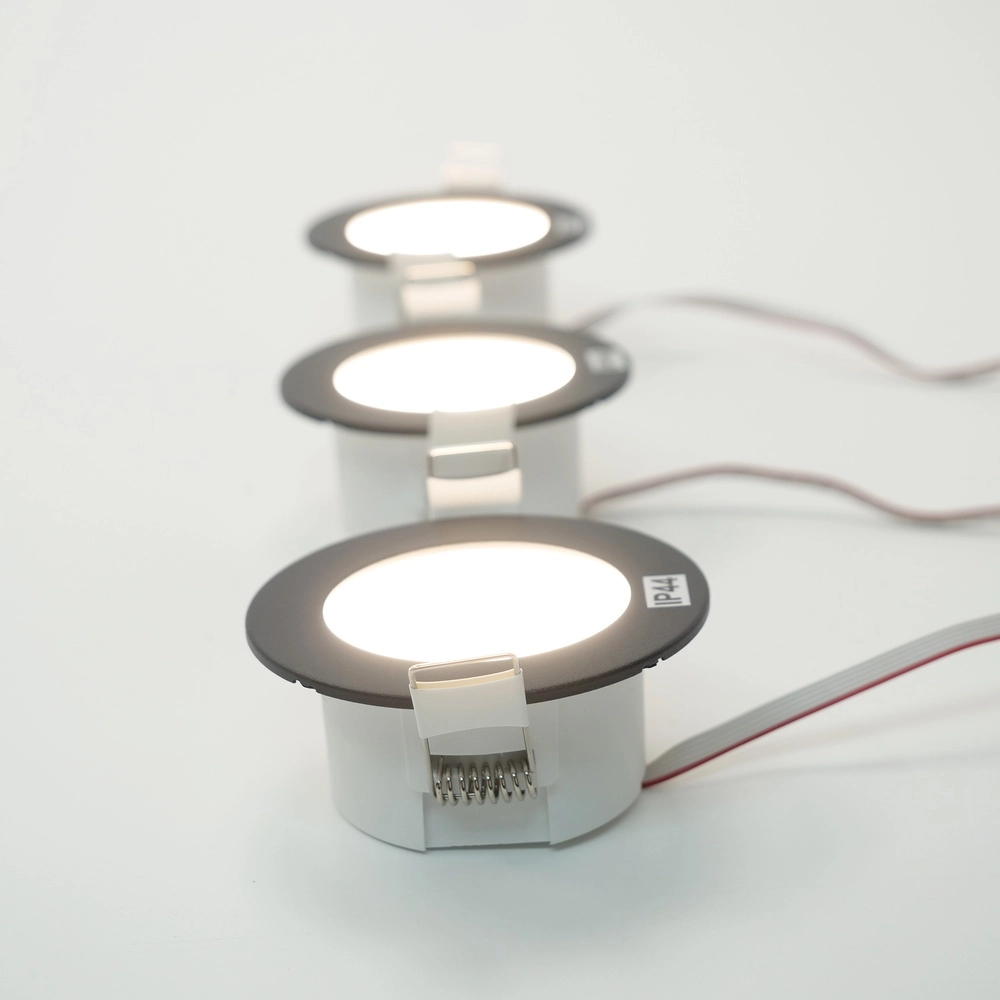 IP44 inbouwspot Fueva 6-Z Zigbee - zwart - Ø 8,8cm