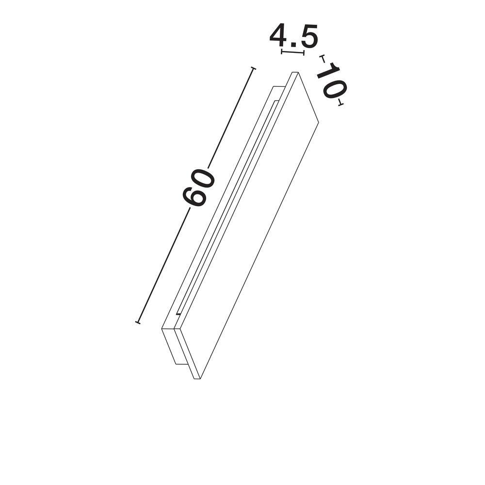 Wandlamp Luna rechthoek 60cm Lyora 5212017454621