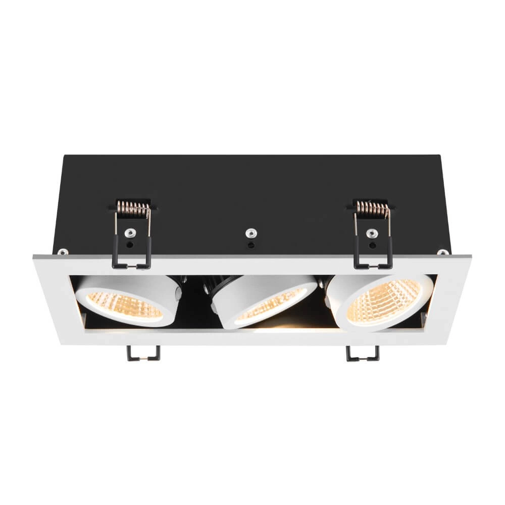Vierkante led inbouwspot Kadux Triple 3x Led - wit - 3000K