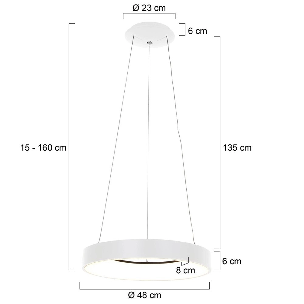 Led hanglamp Ringlede Ø 48cm wit Steinhauer 8712746132854