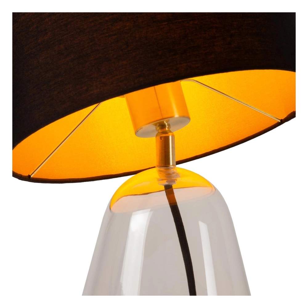Tafellamp Campana glas met zwarte kap 40cm Lucide 5411212345806