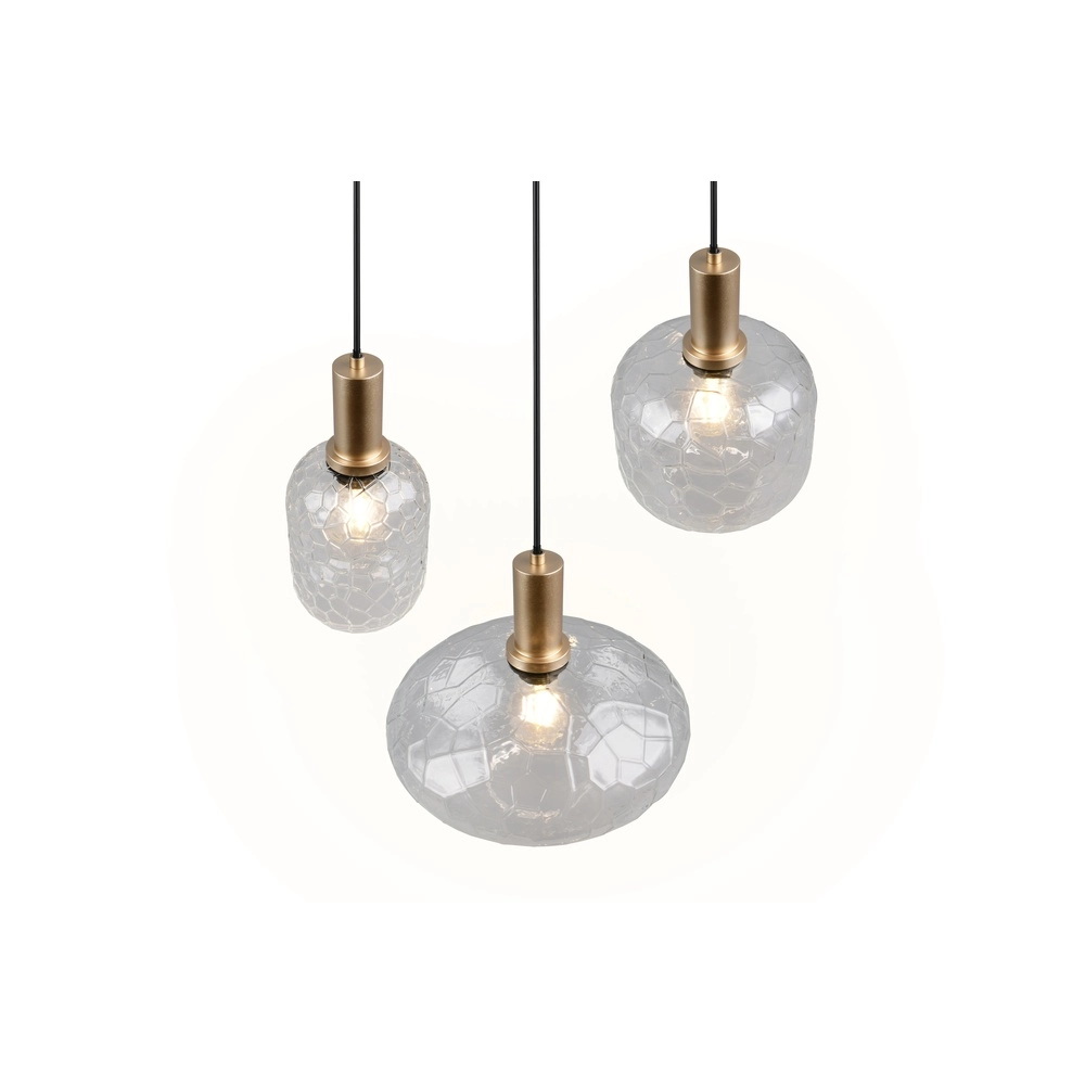 3-lichts hanglamp Emelie goud met smoke glas Trio 4017807702552