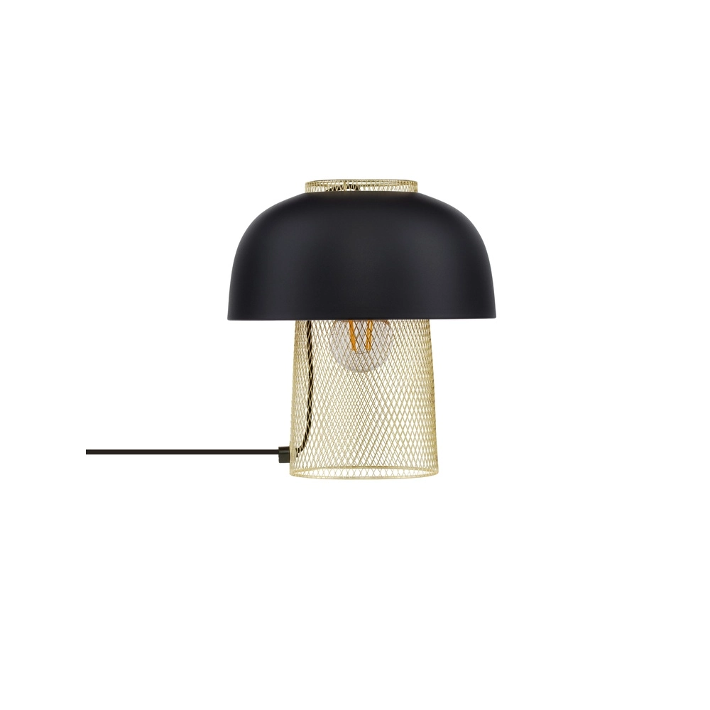 Tafellampje Sqube zwart met goud Lyora 5212017454782
