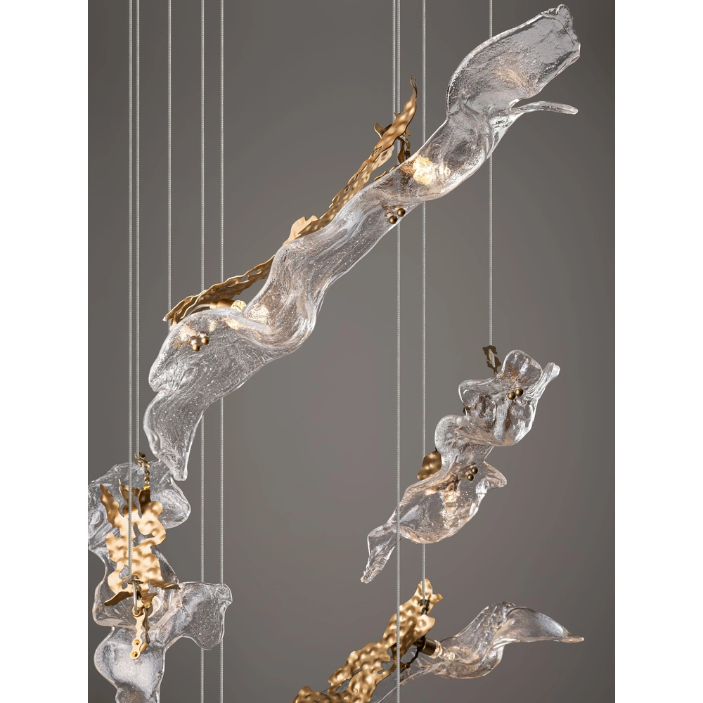 Gouden hanglamp Avesa met helder glas Ø 60cm Lyora 5212063500433
