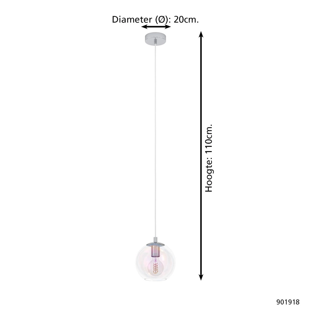 Hanglamp Ariscani 2 chroom Eglo 9008606358083
