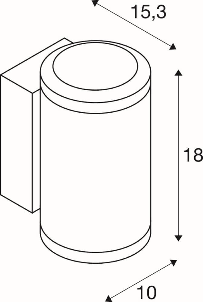 Felle led muurspot Enola Up & Down SLV 4024163264013