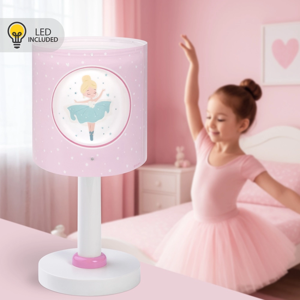 Tafellampje Princess Dance roze glow in the dark Dalber 8420406609119