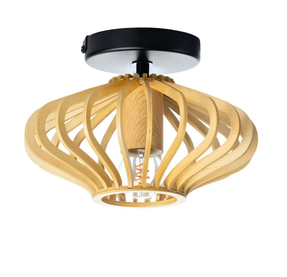 Houten plafondlamp Tess Ø 25cm