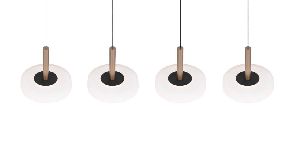 4-lichts led hanglamp Celeste wit glas Trio 4017807627404