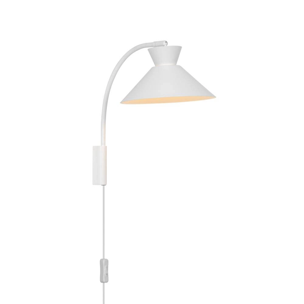 Strakke wandlamp Dial wit