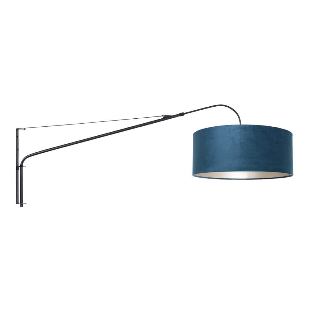 Verstelbare muurlamp Elegant Classy zwart met blauw