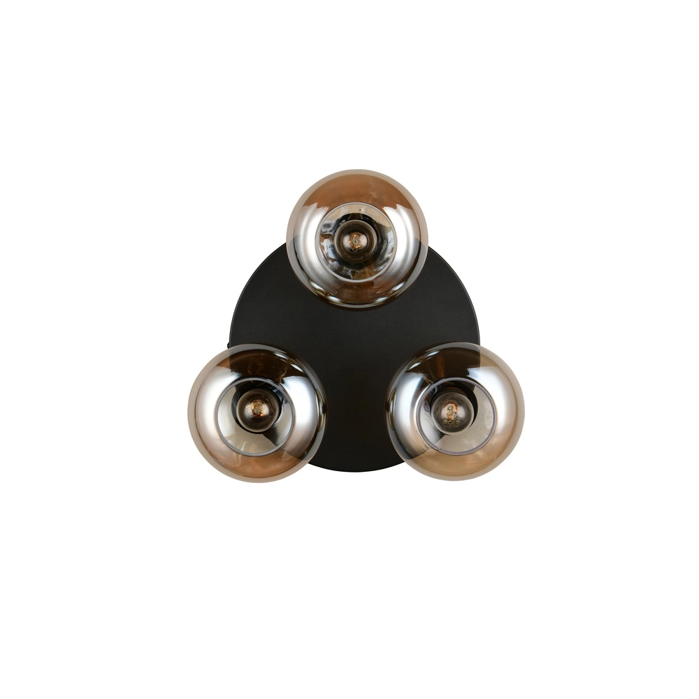 Plafondlamp Divina zwart met amber glas Trio 4017807667363