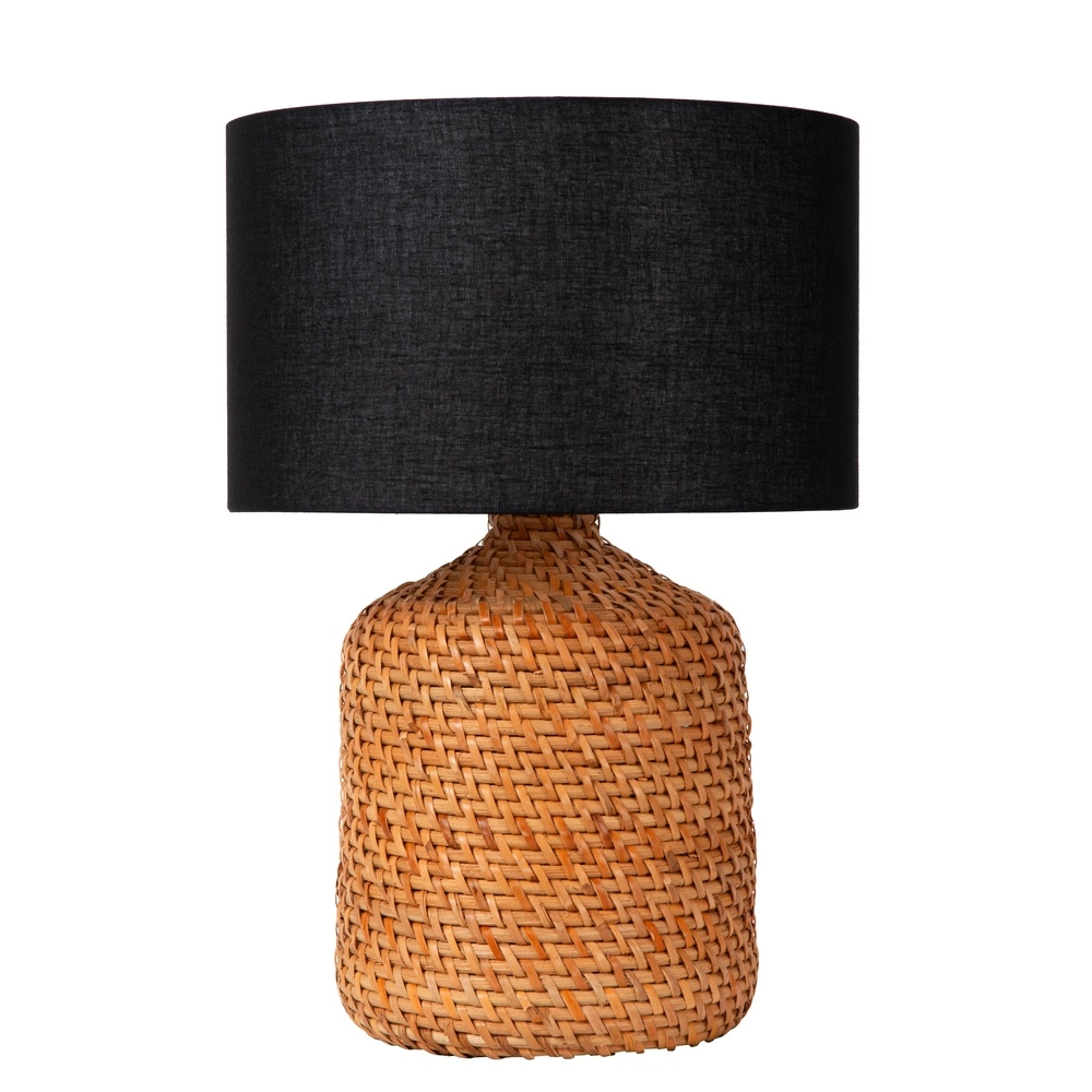 Schemerlamp Arrah Ø 35cm - zeegras met zwarte kap Premium by Lucide 5411212106124