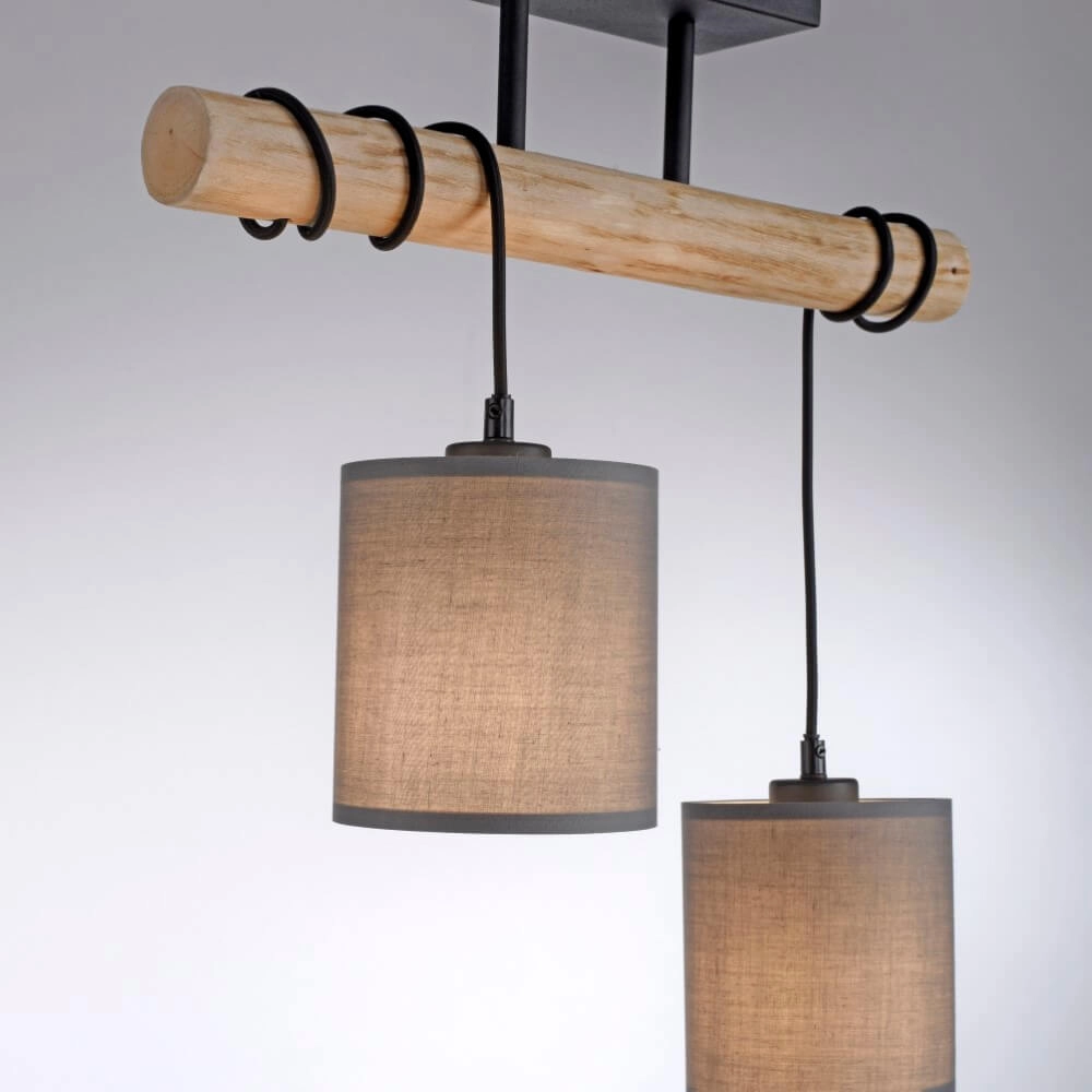 Landelijke plafondlamp Green Tribu taupe Just Light 4043689995164
