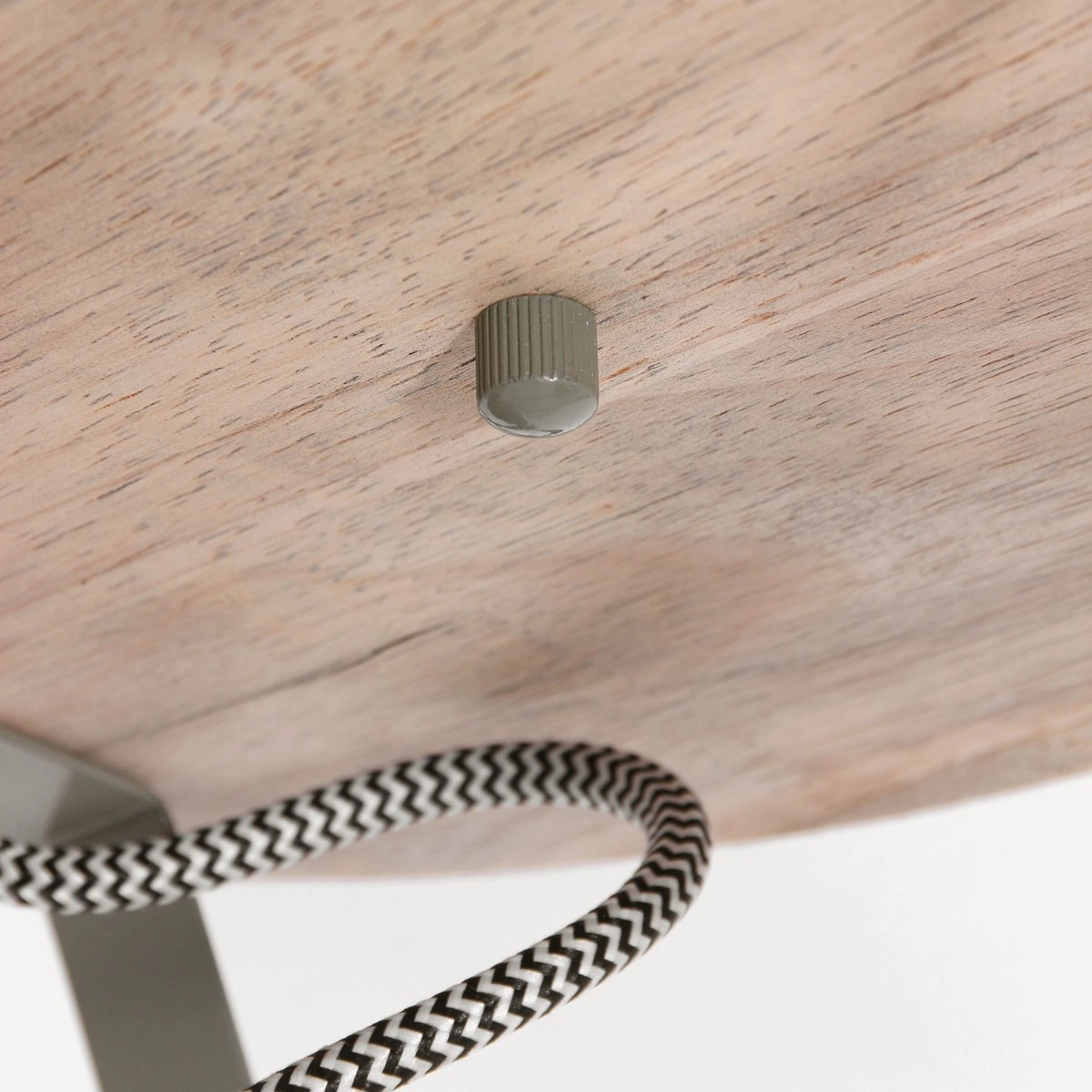 Industriële plafondlamp Gearwood 3-lichts retro groen met hout Steinhauer 8712746135398