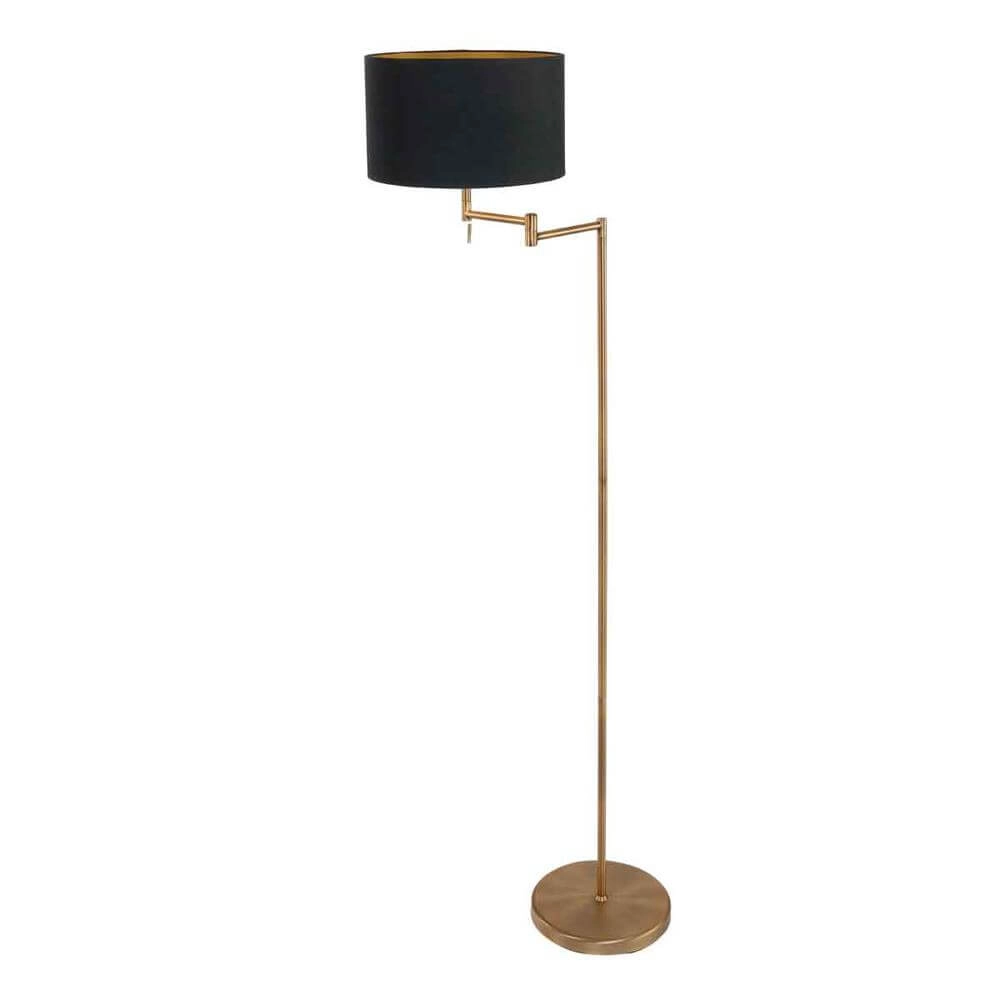 Vloerlamp Bella brons met zwarte kap Steinhauer 8712746174489